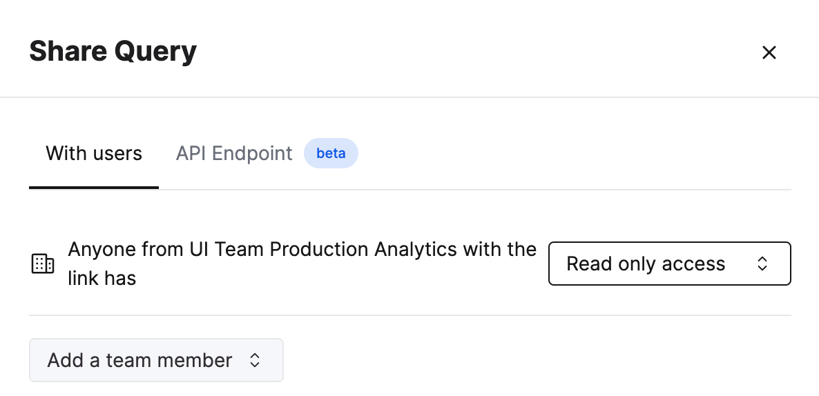 Редактор запросов ClickHouse Cloud с функцией общего доступа и настройками разрешений
